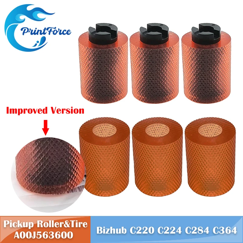 10X Improved Pickup Roller Tire A00J563600 for Konica Minolta Bizhub 227 250 283 363 C452 C220 C224e C284 C360 C364 C552 C652