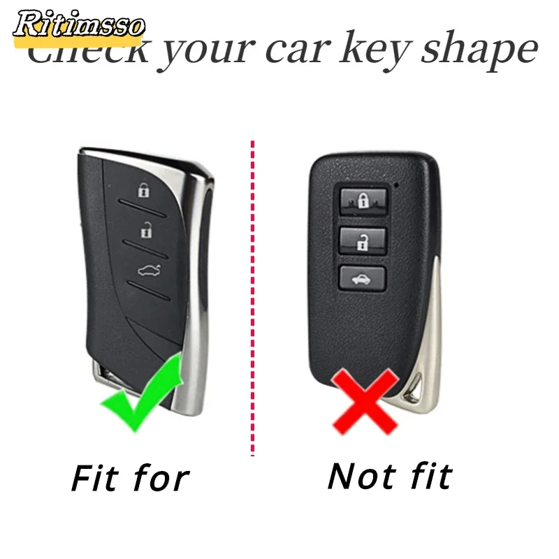 1pc Alloy+ Leather Car Remote Key Fob Cover key Case For Lexus ES300h ES350 ES200 ES260 LS350 LS500h Fob Key 2018 2019 2020