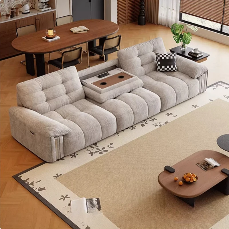 #Good Quality Recliner Sofa Microfiber Waterproof Relax Oversized Electric Sofa Modern Luxury Grey Divano Di Lusso Furniture Hom image 4