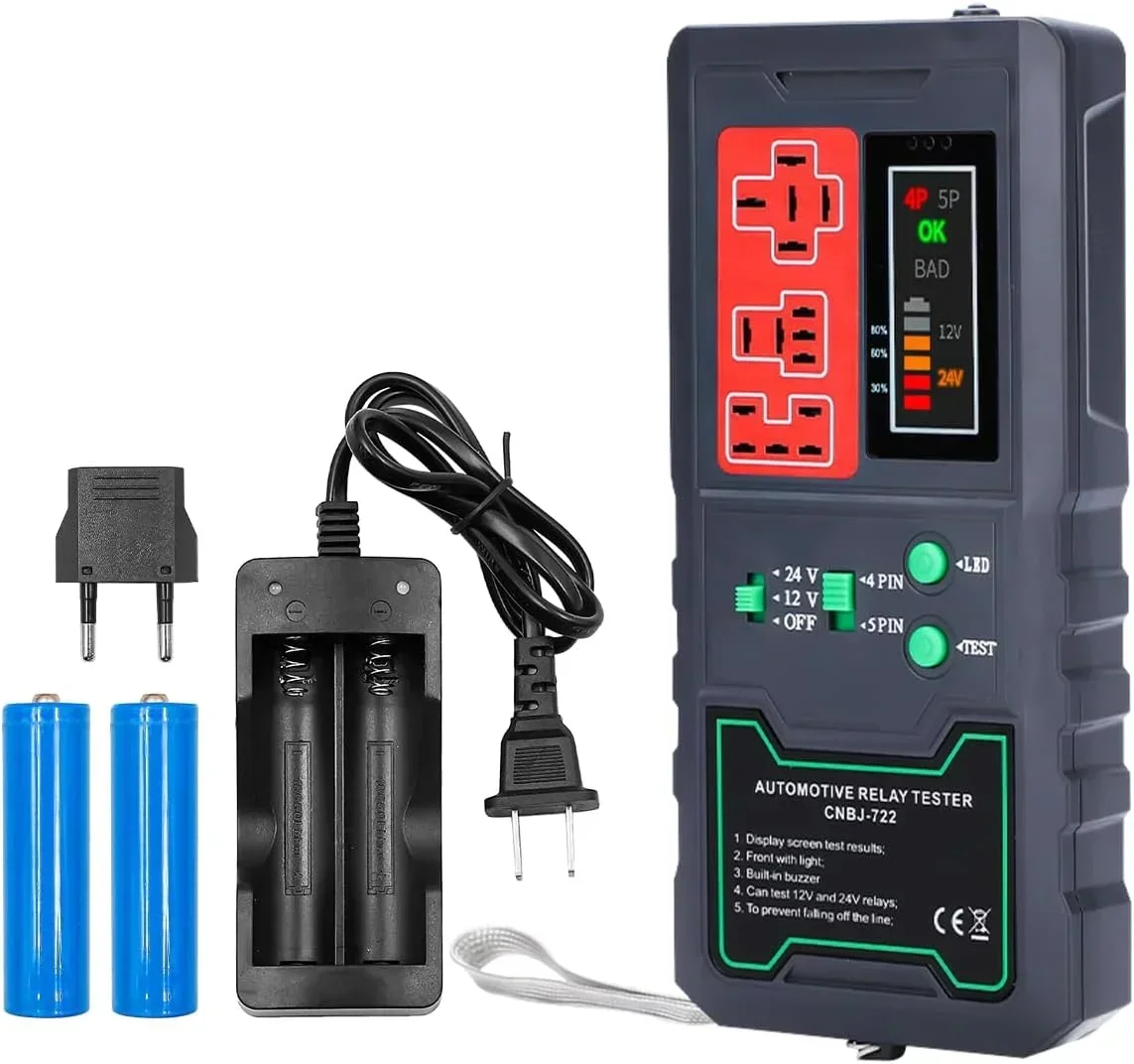 

NEW 24V 12V Battery Tester Relay Analyzer Alternator Checker Vehicle Cranking Charging System Diagnostic Tool for Motorcycle