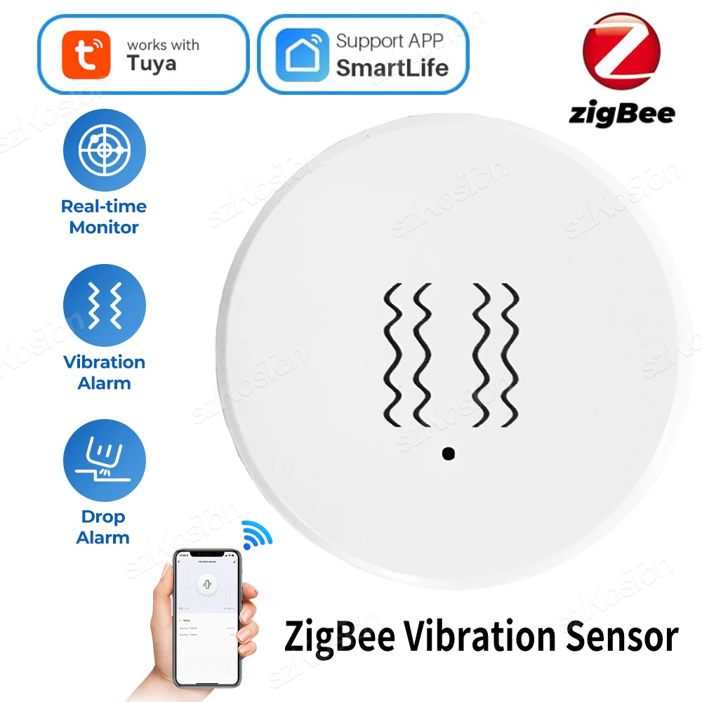 tuya zigbee inteligente vibracao sensor detector de gota e inclinacao porta janela quebrar sistema de alarme anti roubo smart home security protection 01