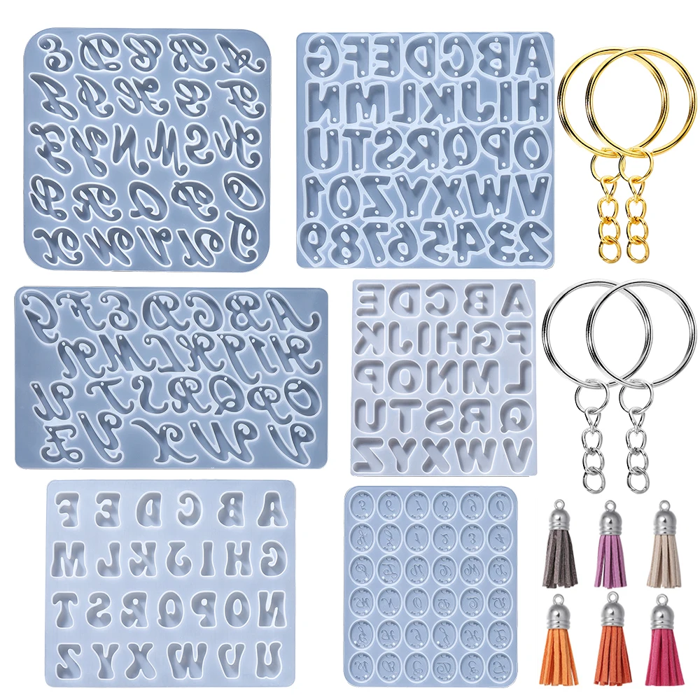 Alphabet Epoxy Resin Silicone Mold Letter Number Mould DIY Keychain Earring Pendant Epoxy Resin Jewelry Crafts Casting Mold