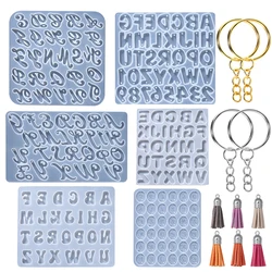 Alphabet Epoxy Resin Silicone Mold Letter Number Mould DIY Keychain Earring Pendant Epoxy Resin Jewelry Crafts Casting Mold