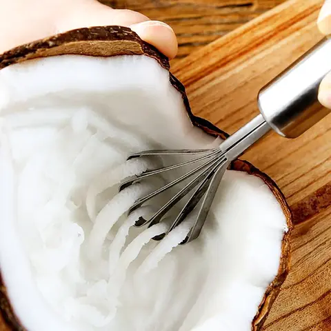스테인레스 스틸 코코넛 고기 제거 칼 다목적 Graters 주방 멜론 과일 야채 커터 스크레이퍼 물고기 규모 도구 Best5