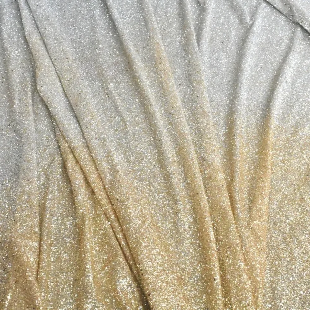 Glitter Star Sequin Mesh Fabric Gold Silver Gradient Hot Stamping Craft Wedding Photo Background Decorative Diying Design Cloth