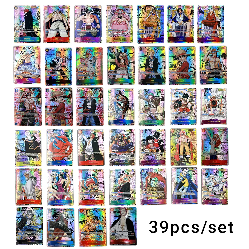 One Piece TCG OPCG Englische Manga-Kartensammlung Set 39 Stück/Set Kompletter Manga-Kartenkatalog Anime-Sammelkarten