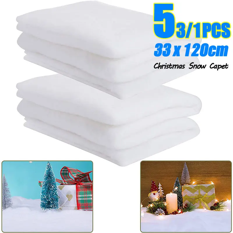 

5PCS Christmas Simulation Snow Cotton Christmas Snow Arrangement Decoration Thickened Snow Cotton Artificial Cover Blanket