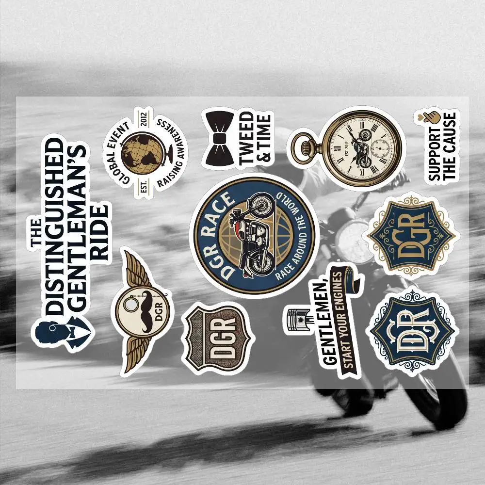 

The Distinguished Gentlemans Ride DGR Motorcycle Sticker Suitable for Motorcycle Body Reflective Car Sticker Helmet Decal
