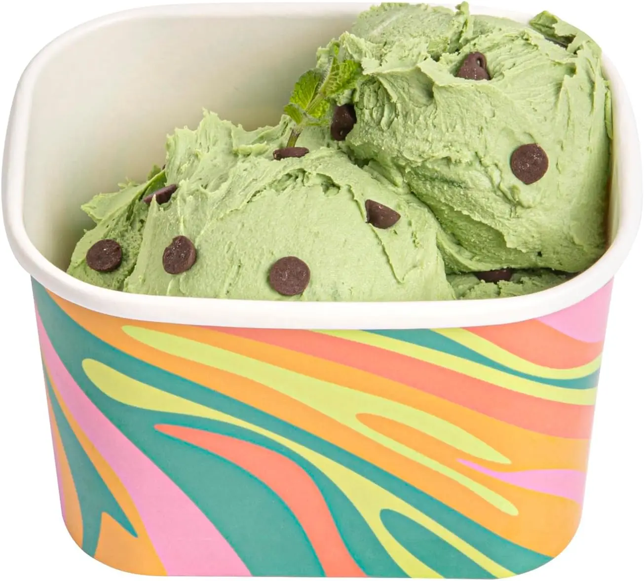 

Coppetta 12 Ounce Dessert Cups, 50 Greaseproof Ice Cream Cups - Lids Sold Separately, For Hot And Cold Foods, Psychedeli