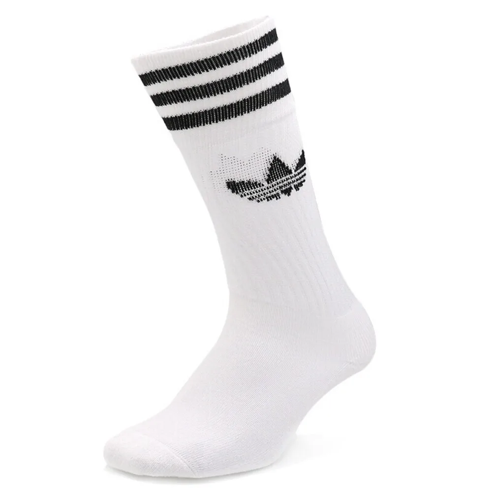 Adidas Trefoil Men's and Women's Basketball Socks: Non-Slip, Durable, Comfortable, and Breathable—White, 3-Pack S21489 view 3