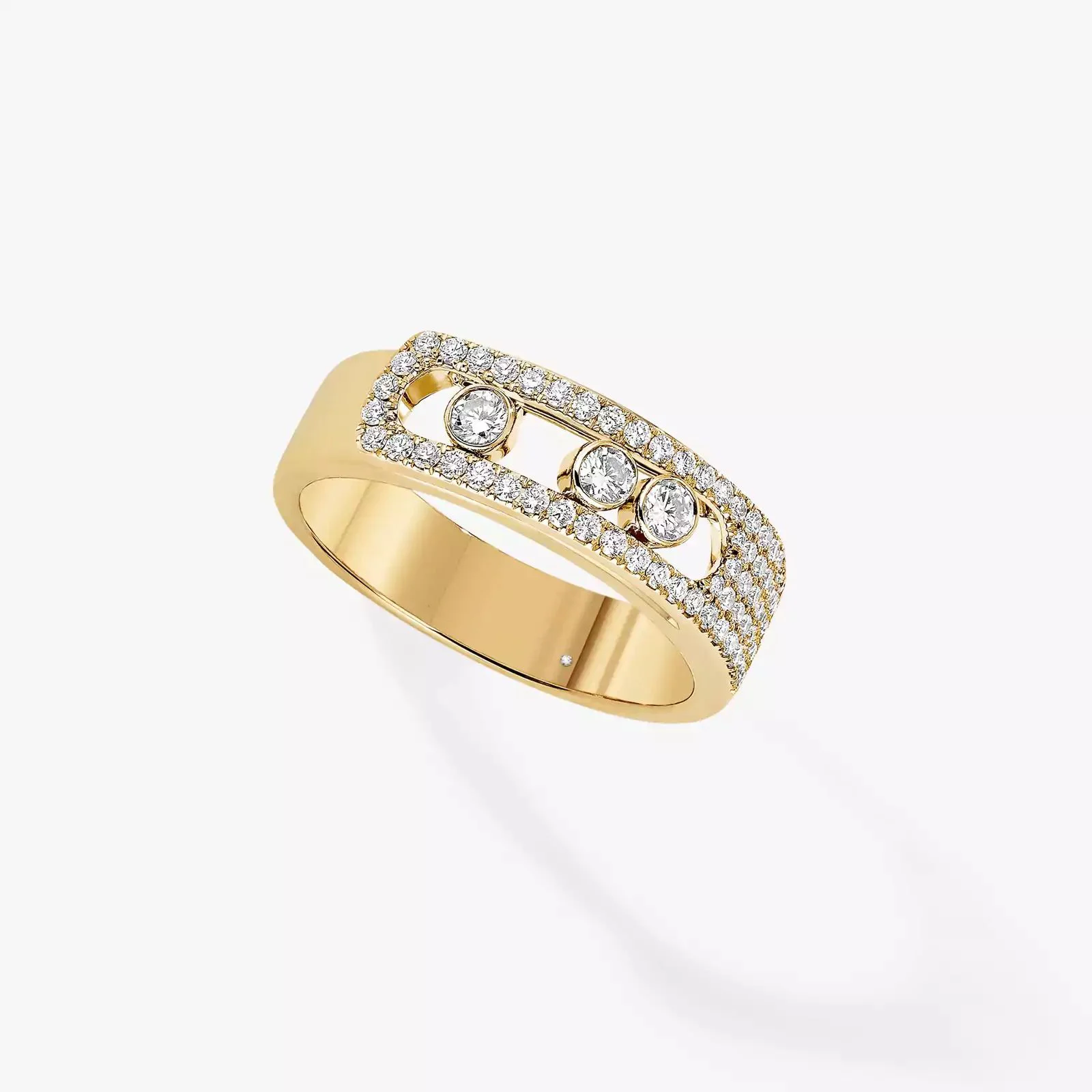 Anillo de bodas MESSIK de pareja de moda de plata S925, anillo clásico MOVE NOA de tres diamantes, alta calidad 1; 1 joyería de lujo