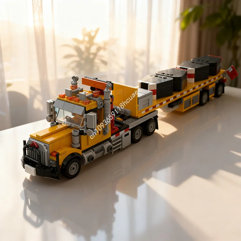 804 pçs moc caminhão de construção americano modelo de cama plana blocos de construção presentes de natal diy ideia criativa educação tijolo brinquedos crianças