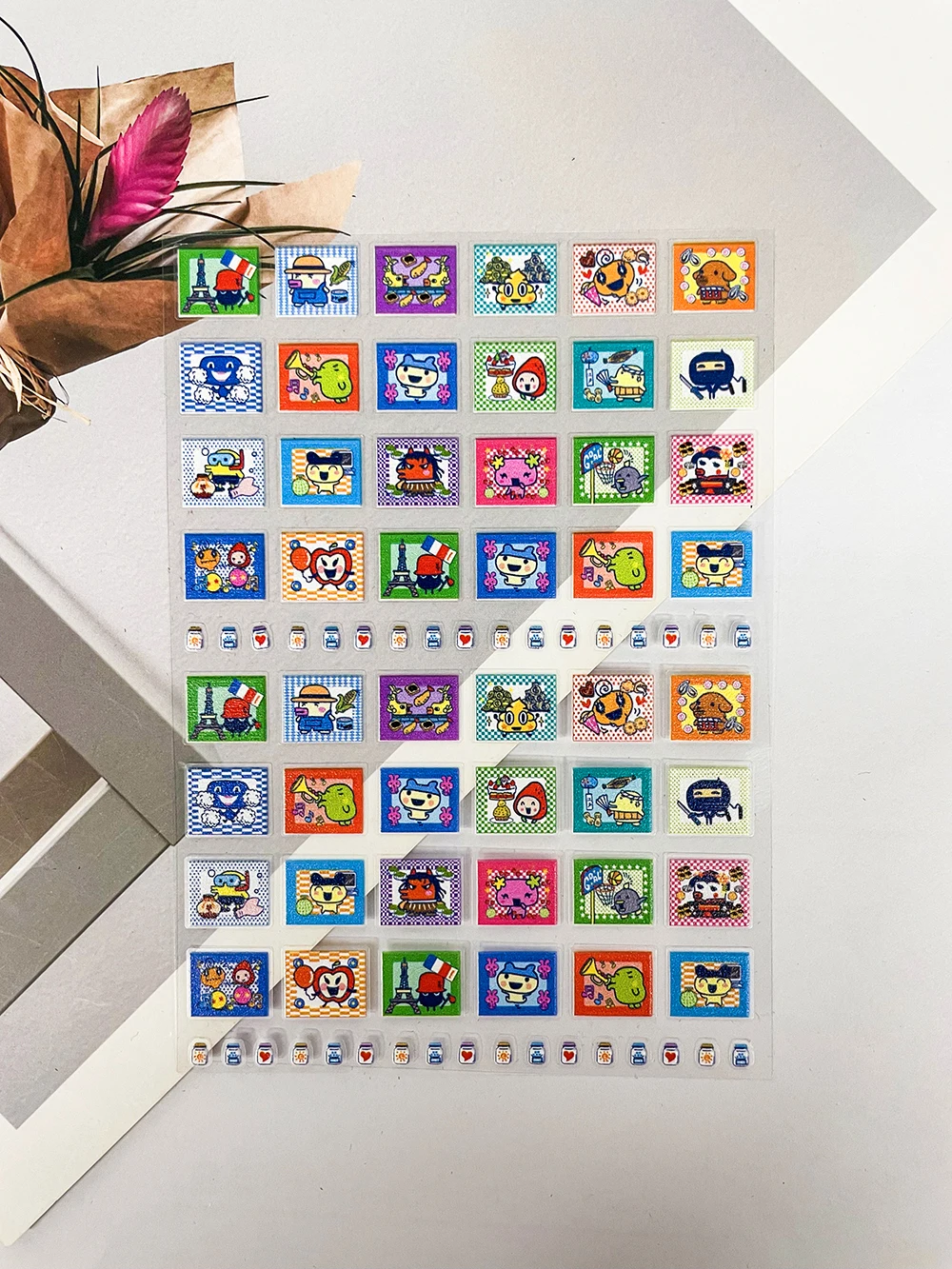 Lindos animales japoneses Mini Diy pegatinas para decoración de uñas 3D dibujos animados coreanos garabato alivio autoadhesivo Scrapbooking pegatinas para decoración de uñas