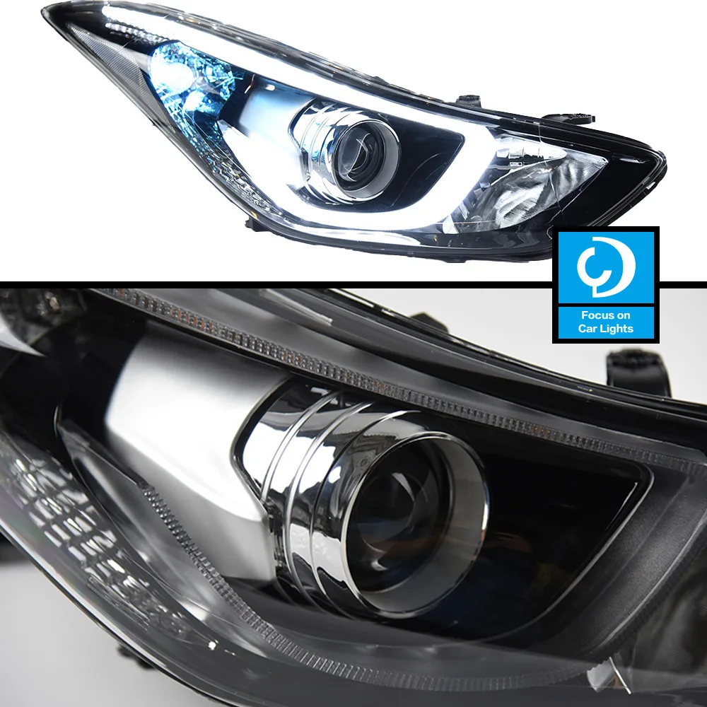 Faro anteriore per auto per Elantra 2011-2016 corea Fiesta LED faro Styling indicatore di direzione dinamico accessori automobilistici 2 pezzi