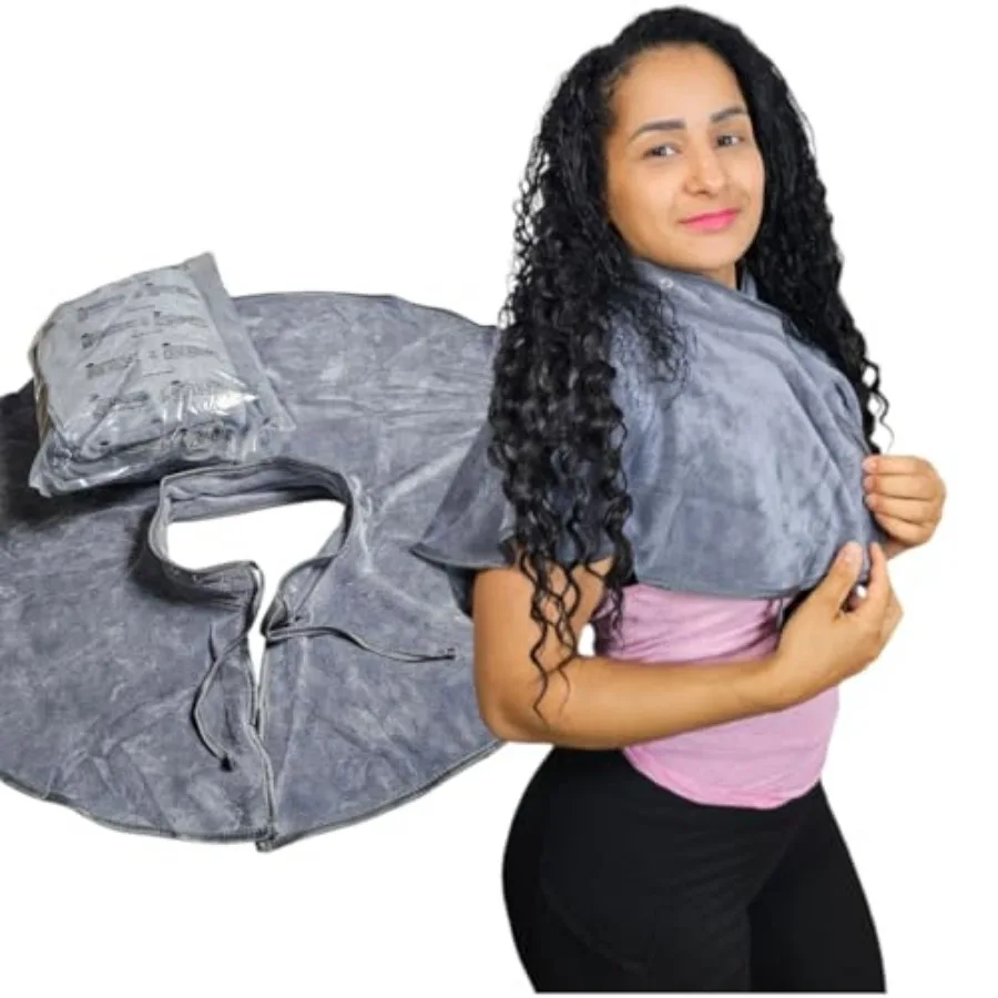 

MICROFIBER SHOULDER TOWEL/CAPE HAIR BLEACH-PROOF Grey