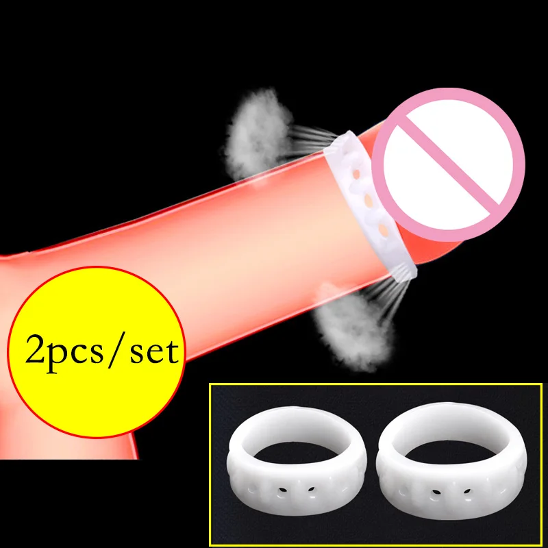 2 Pcs/set Cock Ring Penis Ring Breathable Sex Toys for Men Adult Toys Chastity Cage Delay Ejaculation Sex Producrts