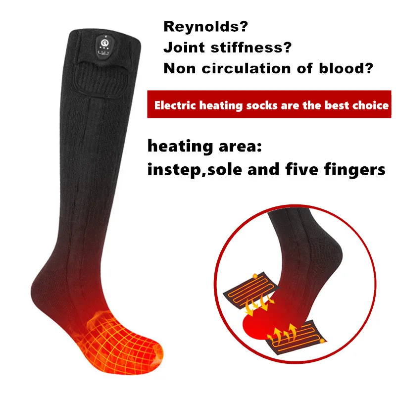 Winter Electric Heated Socks for Men Women with APP Control Rechargeable Heated Socks with Battery Ski Socks Sports Foot Warmer