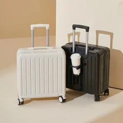 18 Inch Suitcase Boarding Multifunctional Travel Suitcase Student Password Trolley Case Rolling Luggage Bag with Cup holder