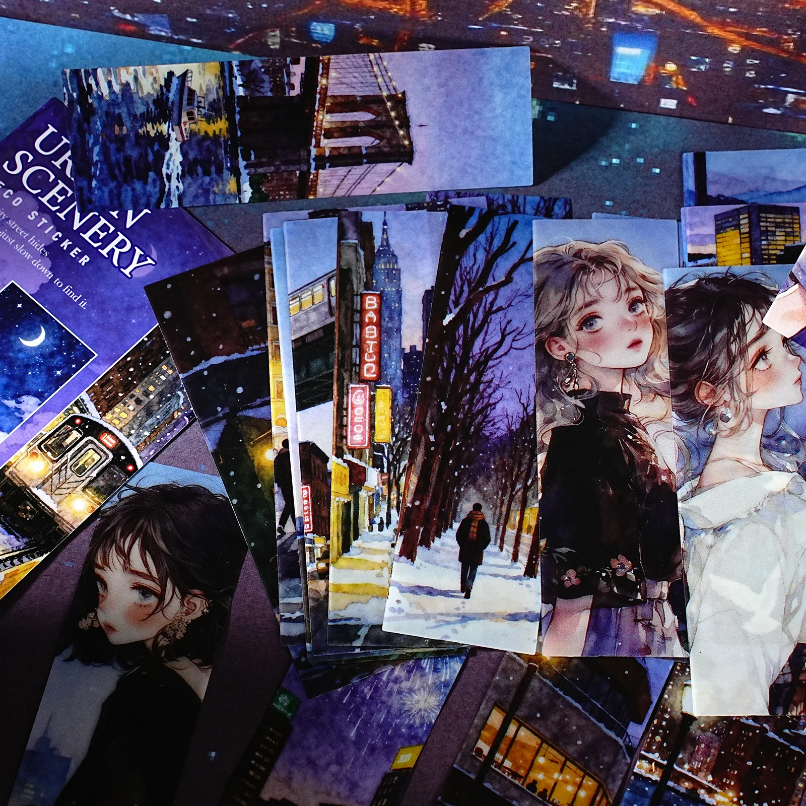 สติกเกอร์ตกแต่งสมุดบันทึกลายสาวสวยในธีมเมืองยามค่ำคืน 25 ชิ้น จาก Etori Life สำหรับตกแต่งแล็ปท็อป, โทรศัพท์, อัลบั้มรูป, อุปกรณ์ตกแต่งโต๊ะทำงาน, อุปกรณ์ทำสมุดภาพทำมือ, ถุงกระดาษของขวัญ, การทำการ์ด, การปิดผนึกขนม, อุปกรณ์การเรียน, สติกเกอร์ของเล่น, ของขวัญวันวาเลนไทน์