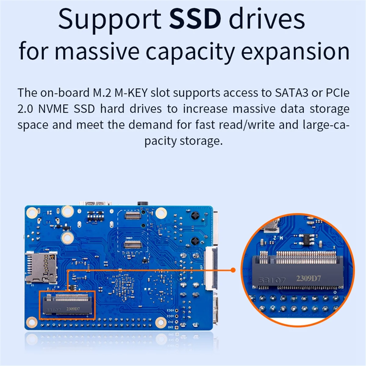 AT87-For Orange Pi 3B Development Board RK3566 Chip Quad-Core 64-Bit Processor 5V 3A Power 8G +256GB EmmC with UK Plug