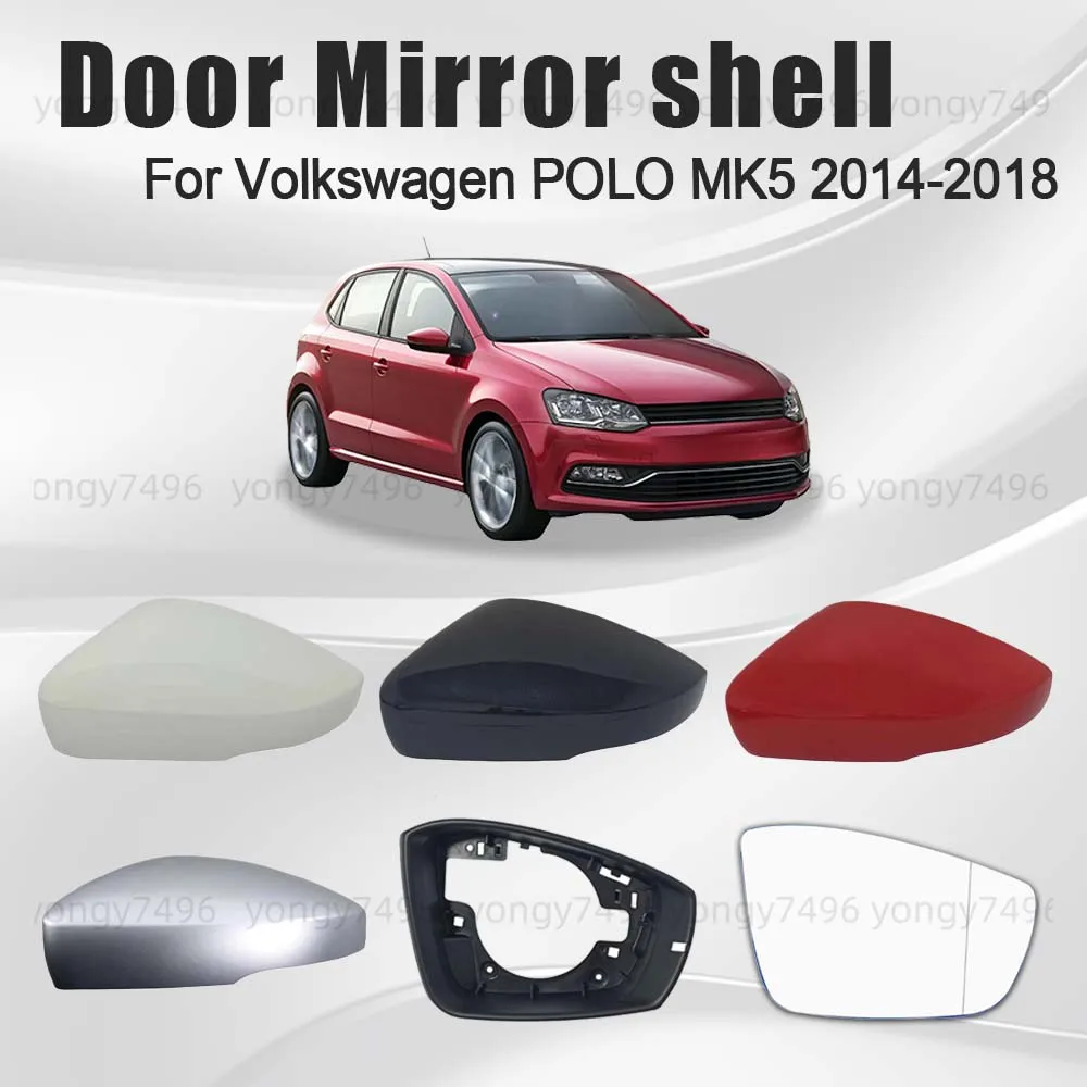 Red White Door Mirror Protective Cover Shell for Volkswagen POLO MK5 2014-2018 Auto Accessories Picture Frame Lens