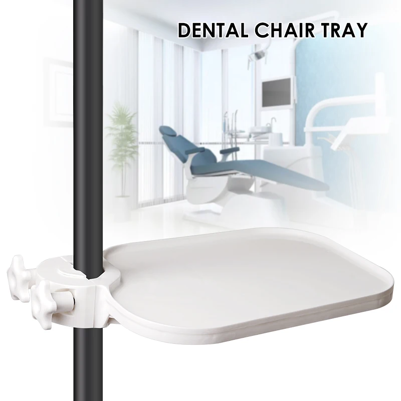 1pc Dental Plastic Scaler Tray Post Mounted Shelf Tray Table Dentistry Chair Accessories Universal Plastic Rotatable Plate