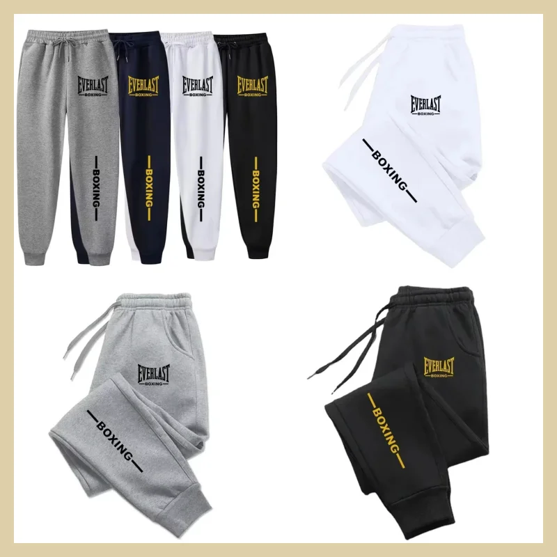 

2026 Autumn Winter EVERLAST Printed Running Pants Men Women Outdoor Sports Fitness Pants Jogging Fleece Casual Sports Pants