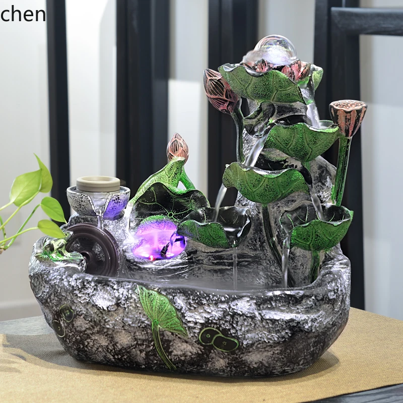 

LXC flowing water fountain rockery ornament indoor circulating water desktop lucky bonsai home decoration
