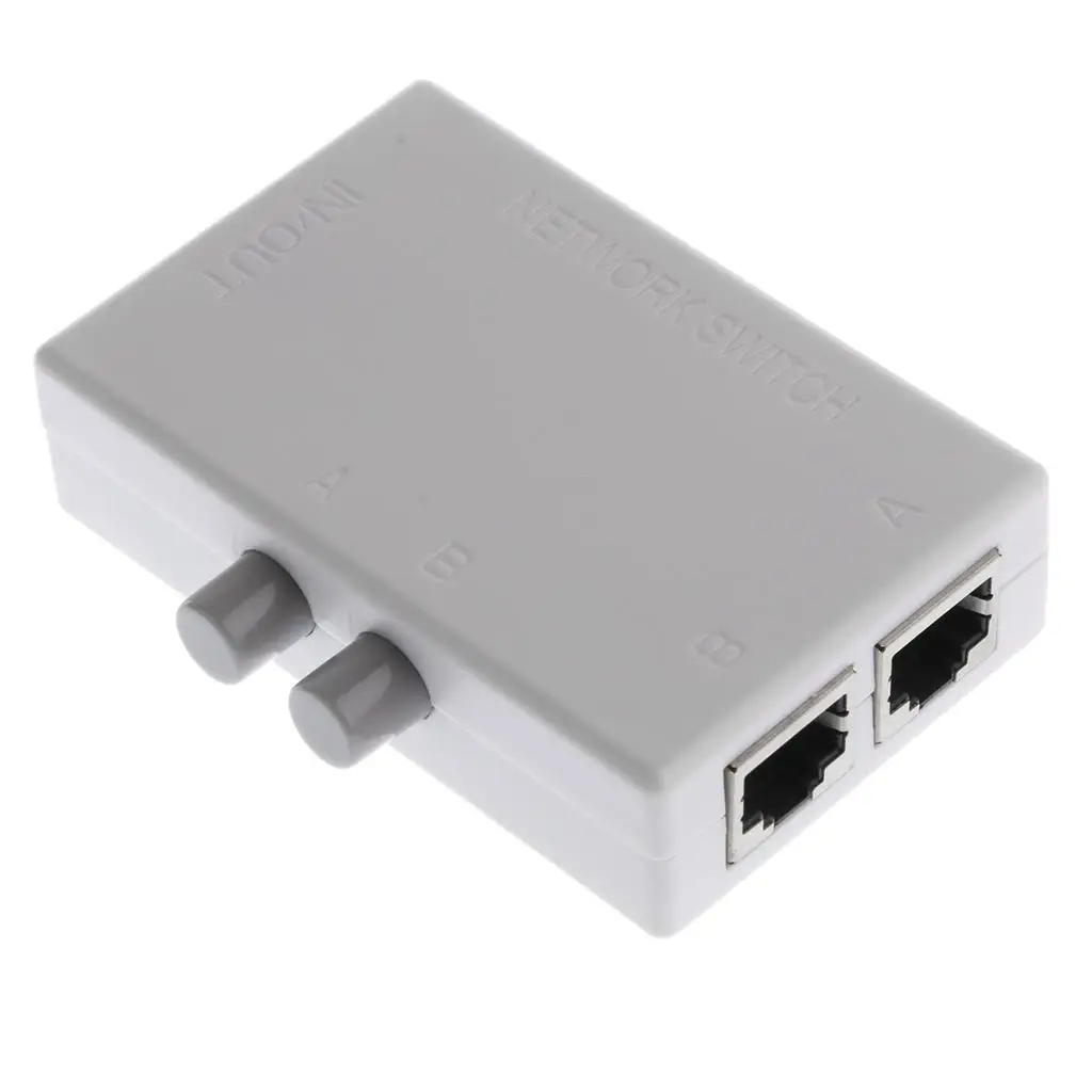 Splitter Selector Switch, 2 Ports Network Switcher Hub 2-in 1-Out or 1-in 2-Out,