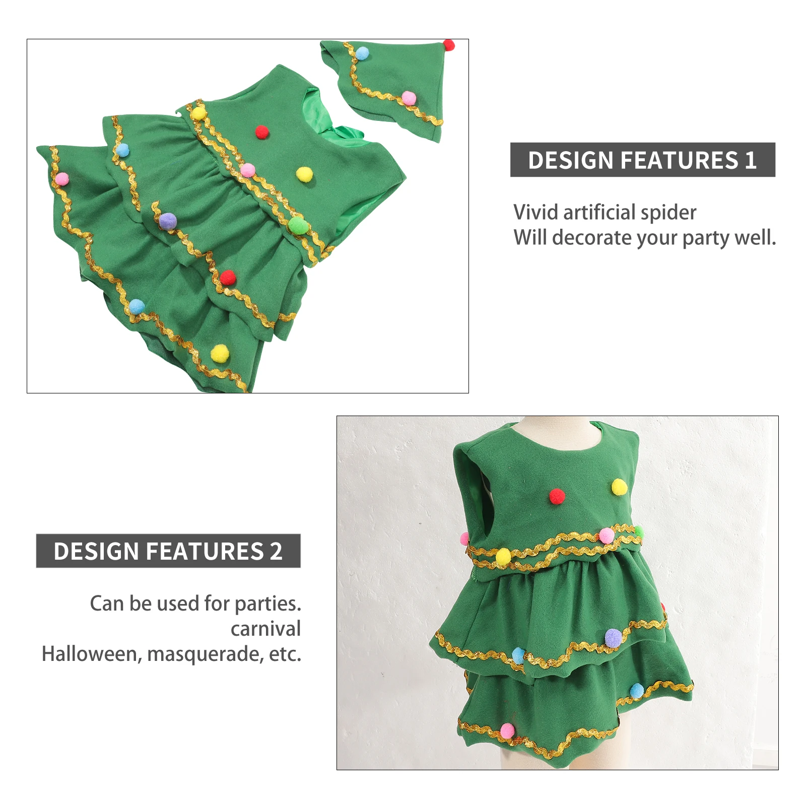

Dress Christmas Tree Costume Halloween Costumes Prom Cartoon Stage Show Toddler
