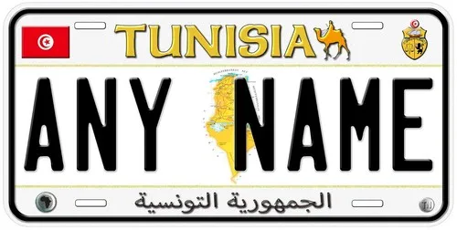 Tunisia Any Name Personalized Novelty Car License Plate Aluminum