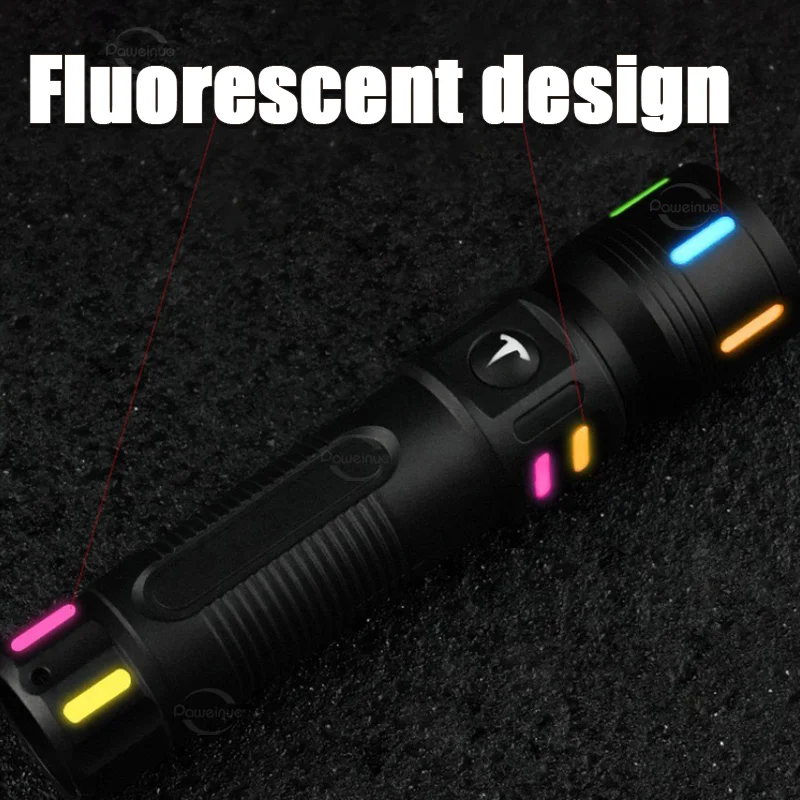 New High Power Led Flashlight Portable Zoom Torch Light USB Rechargeable Flashlights Tactical Lantern Strong Light Fishing Lamp