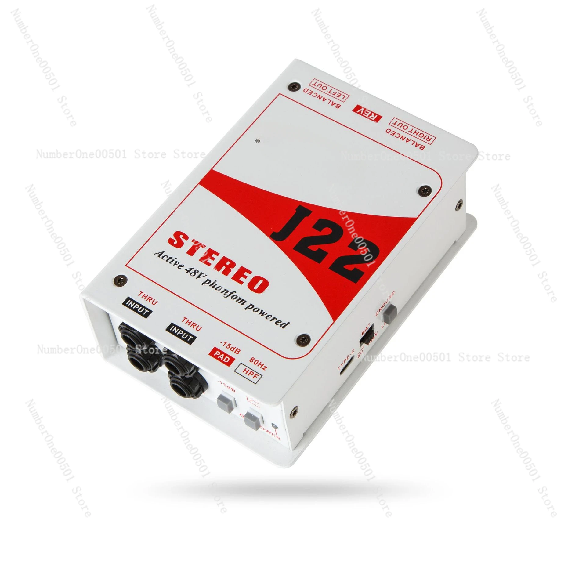 

URX J22 Professional Stage Live Performance Active DI Box Musical Instrument Dual Channel Stereo 48V5VOTG Battery