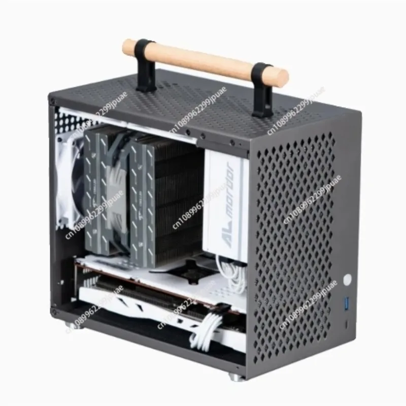 All Aluminum Mini ITX Computer Case A4 Size Handheld 1U Desktop FLEX Power Supply Small Host Chassis