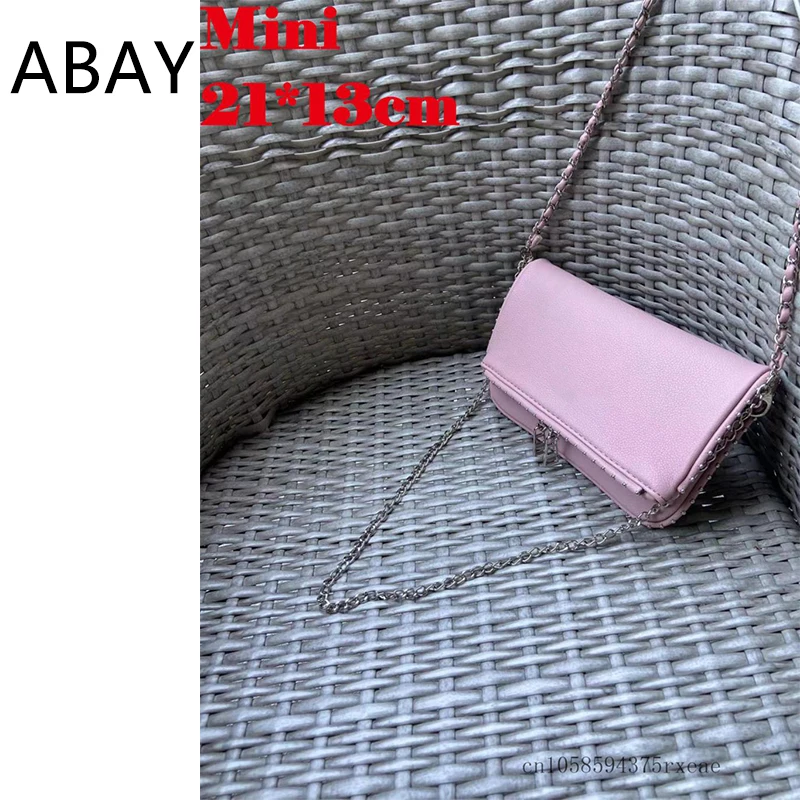 Classic Women Shoulder Designer Brand Fashion Metal Chain Strap Crossbody Bag PU Material Handbag Ultrathin Square Phone