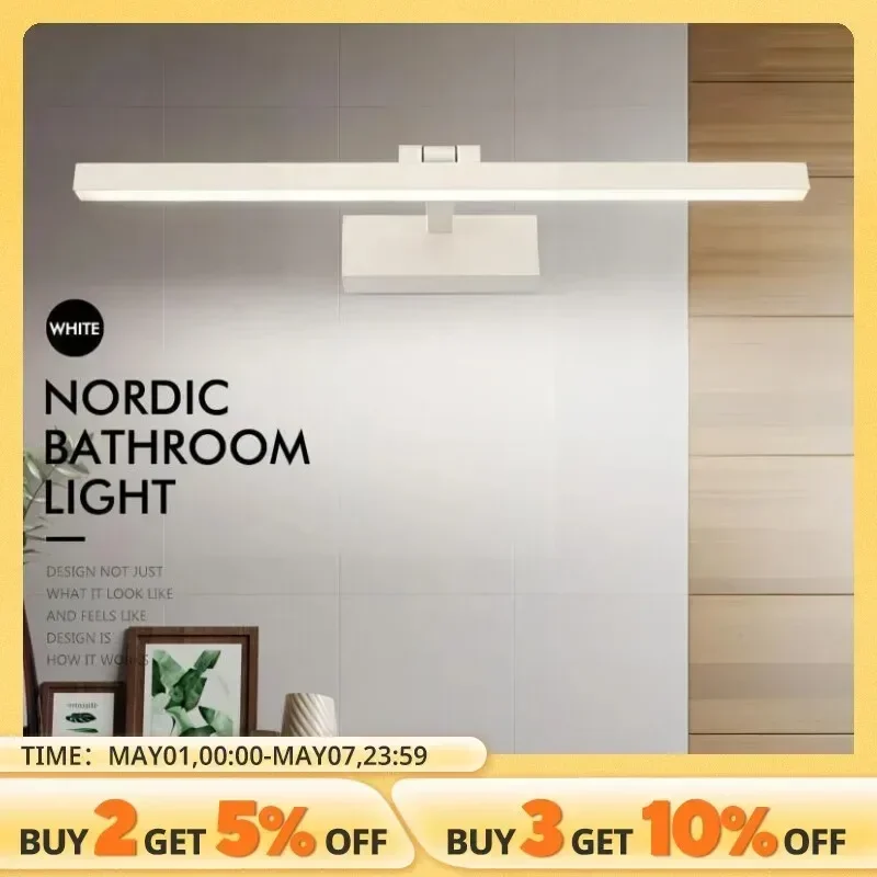 LED 9W 12W Mirror Front Light AC110 -220V Wall Mounted Bathroom Washroom 4000k Lighting Bedroom Adjustable Angle Wall Sconce