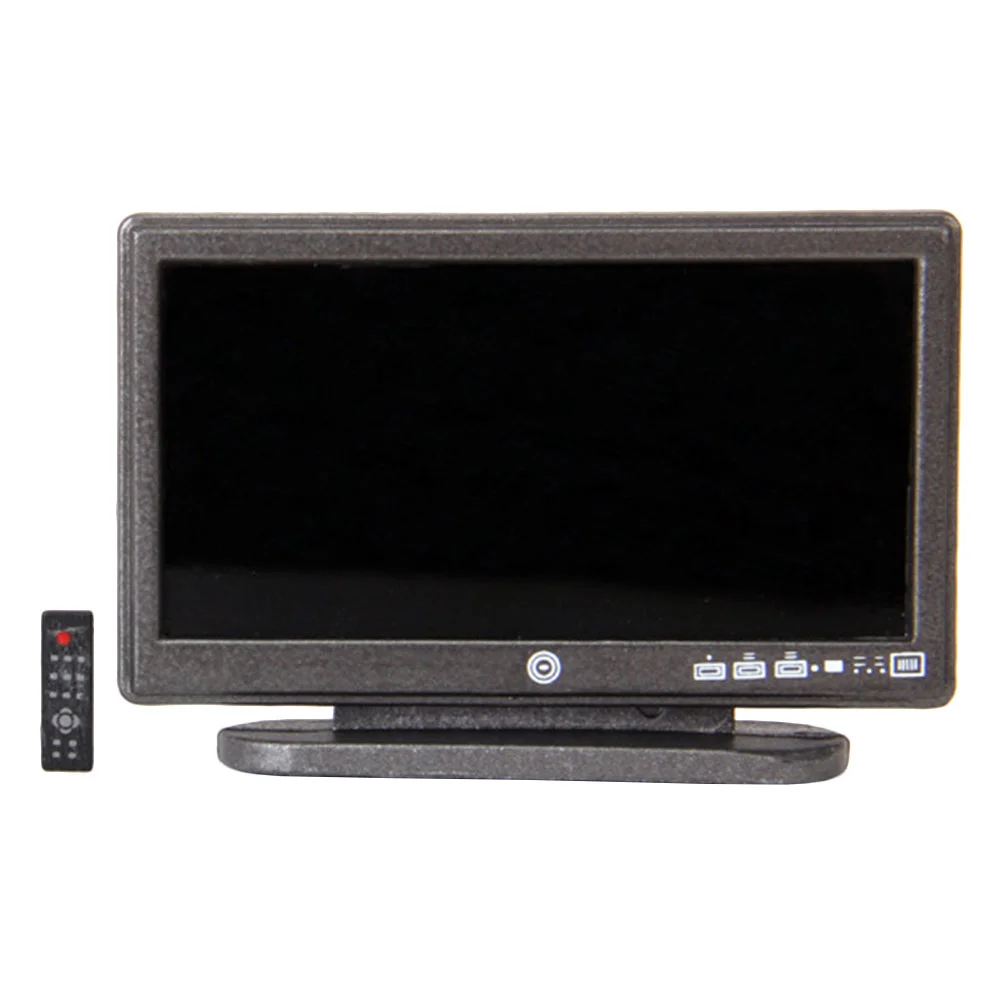 Flat Screen Model Toy Miniature Desktop Ornament Television House Supply Plastic Decor