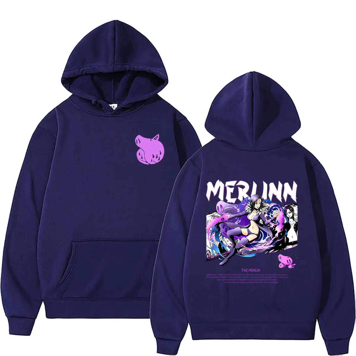 Anime The Seven Deadly Sins Boar's Sin of Gluttony Merlin Hoodie Men Women Manga Oversized Streetwear Unisex Vintage Sweatshirt - view 4