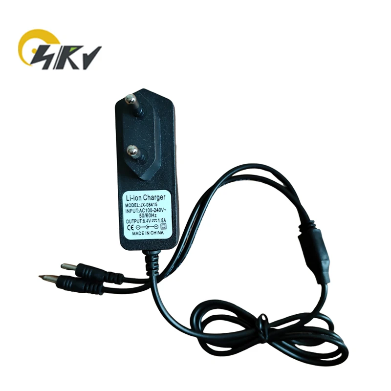 Charger Adapter 8.4V 1.5A Li-ion Battery With Double Output EU Plug DC3.5*1.35 Port For Heated Glove Battery Charger