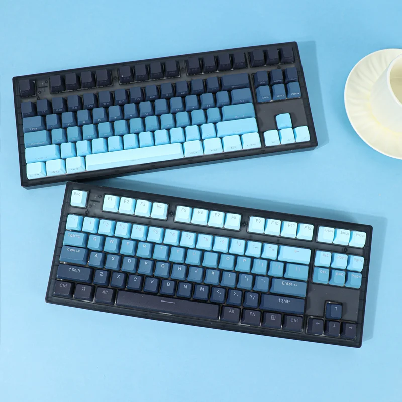 Sea Salt Gradient Keycaps PBT Double Shot OEM Height Backlight Shine Through Mechanical Keyboard AULA F75 GK61 Anne Pro 2