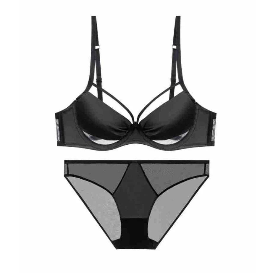 

Women Sexy Lingerie Set Hollow Out Bra Set Elegant Thin Underwear Girls Dames Bra and Panty Set