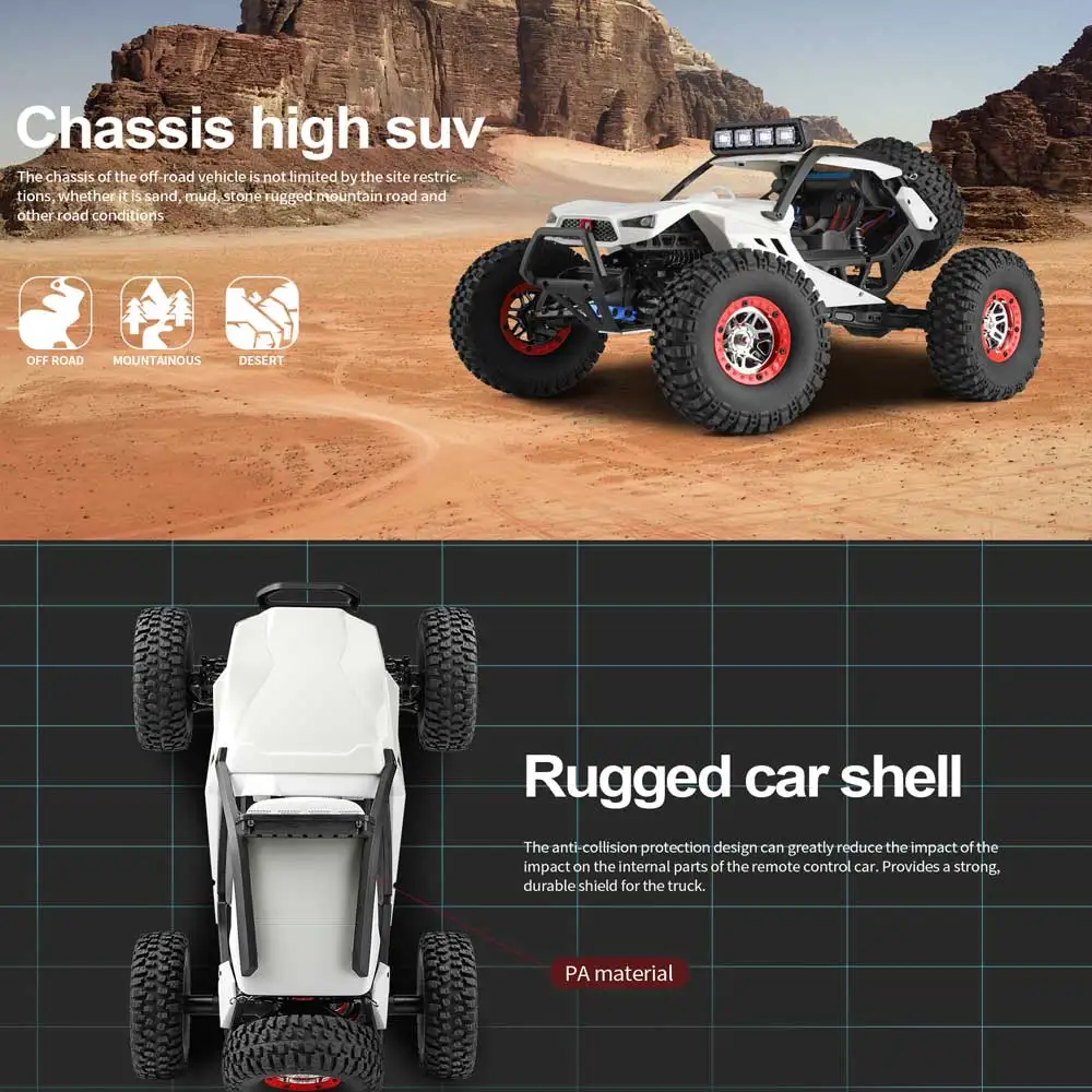 WLtoys RC Drift Racing Car 12429 4WD High Speed Off-Road Remote Control Climbing Car Alloy Car With LED Light Buggy Toy 1:12