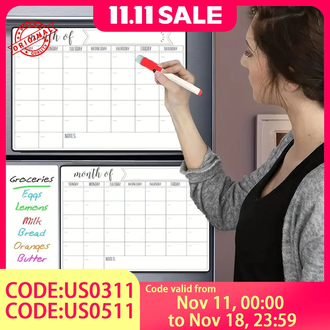28x21 Inch Magnetic Monthly Planner Whiteboard, The Ultimate Tool for Organization with Large Writing Surface and Notes Area