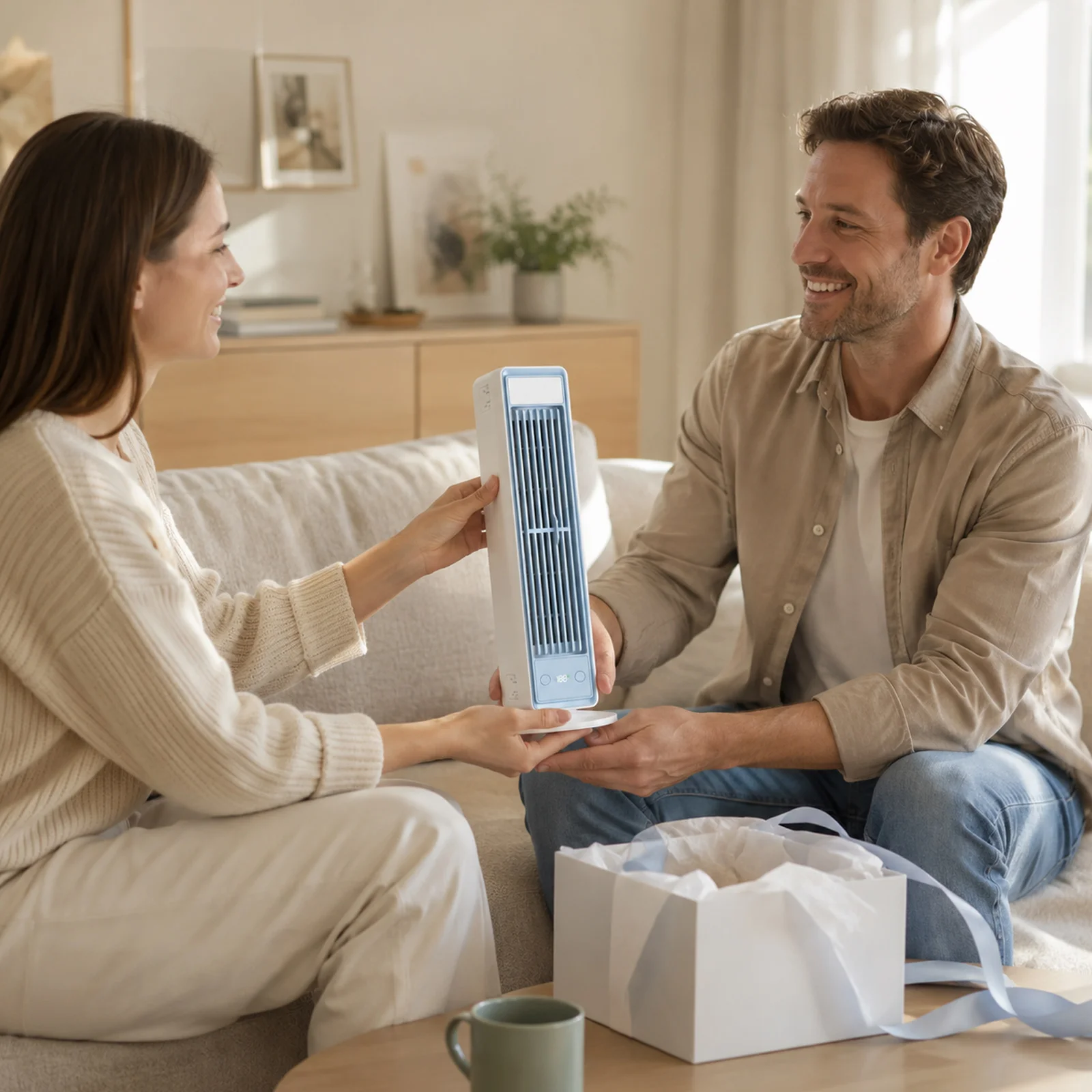 Oscillating Tower Fan White Blue Tower Fan Hot Sa Vertical Design Cooling Fan Bestseller Quiet Operation Home Appliances 2026 T1