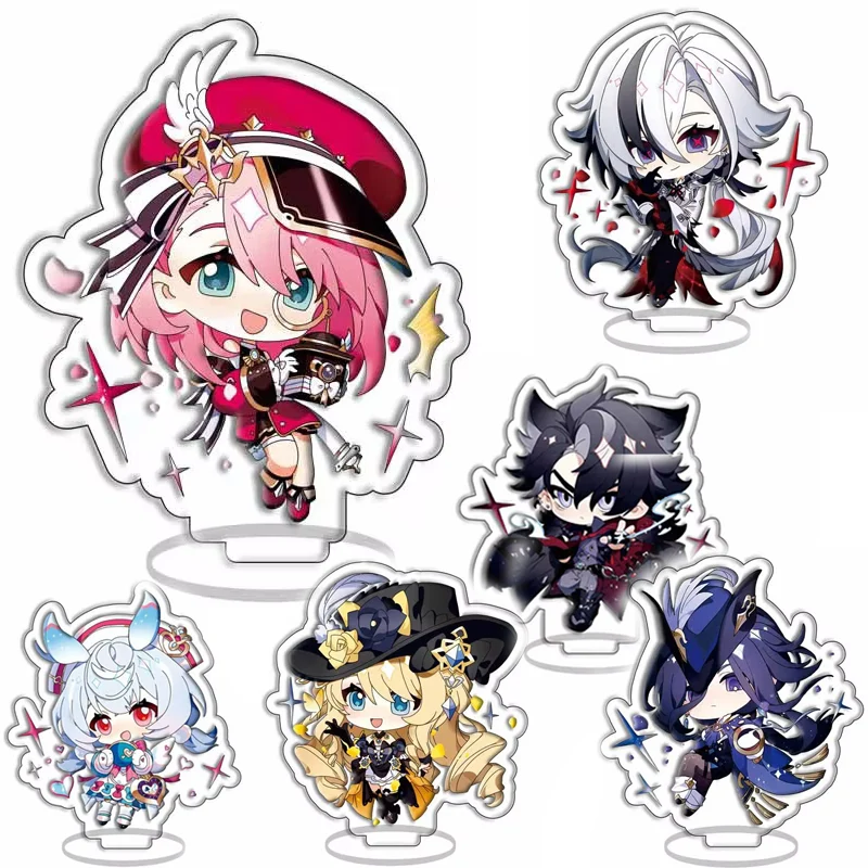 بطاقة شخصية أنيمي تأثير Genshin ، زخرفة سطح المكتب ، لوحة قائمة من الأكريليك ، هدايا الأولاد ، Venti ، Scaramouche ، Klee ، Mona ، بطاقة ، تأثيري