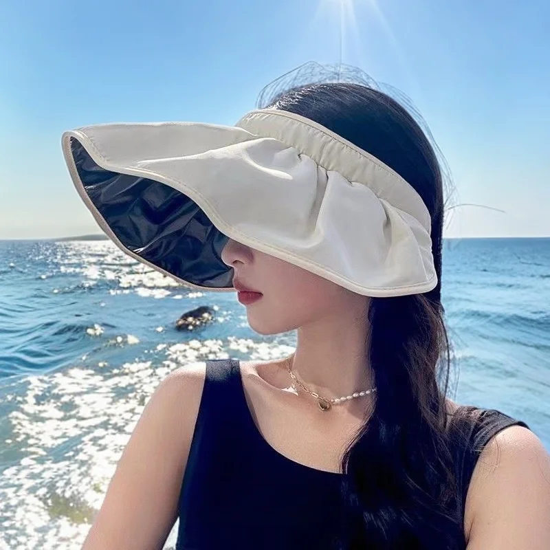 كبير حافة غطاء الوجه الإنترنت المشاهير شل قبعة النسخة الكورية قبعة الشمس المحمولة المتداول عقال الشمس سيدة قبعة الصيف قبعة الشمس 2