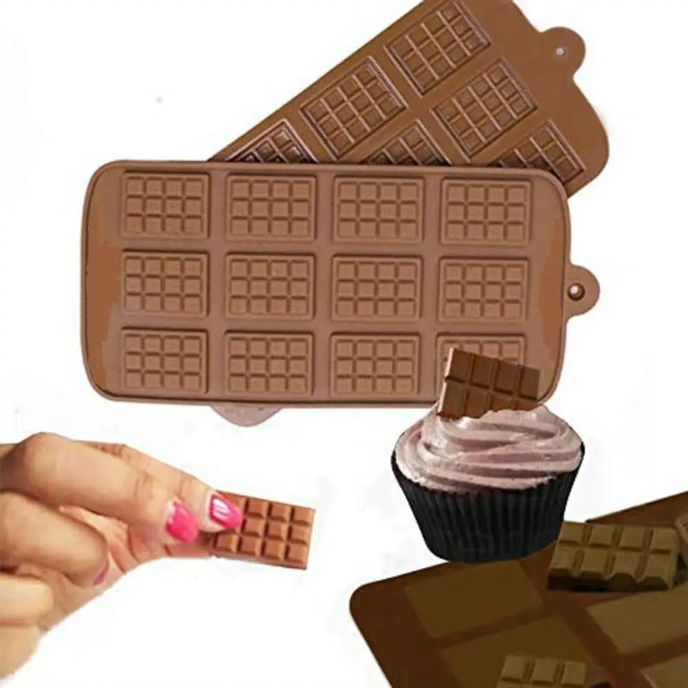 1pc Silicone Mini Chocolate Block Bar Mould Mold Ice Tray Cake Decorating Tool Chocolate Cake Molding Hand Making Tool Hot Brown