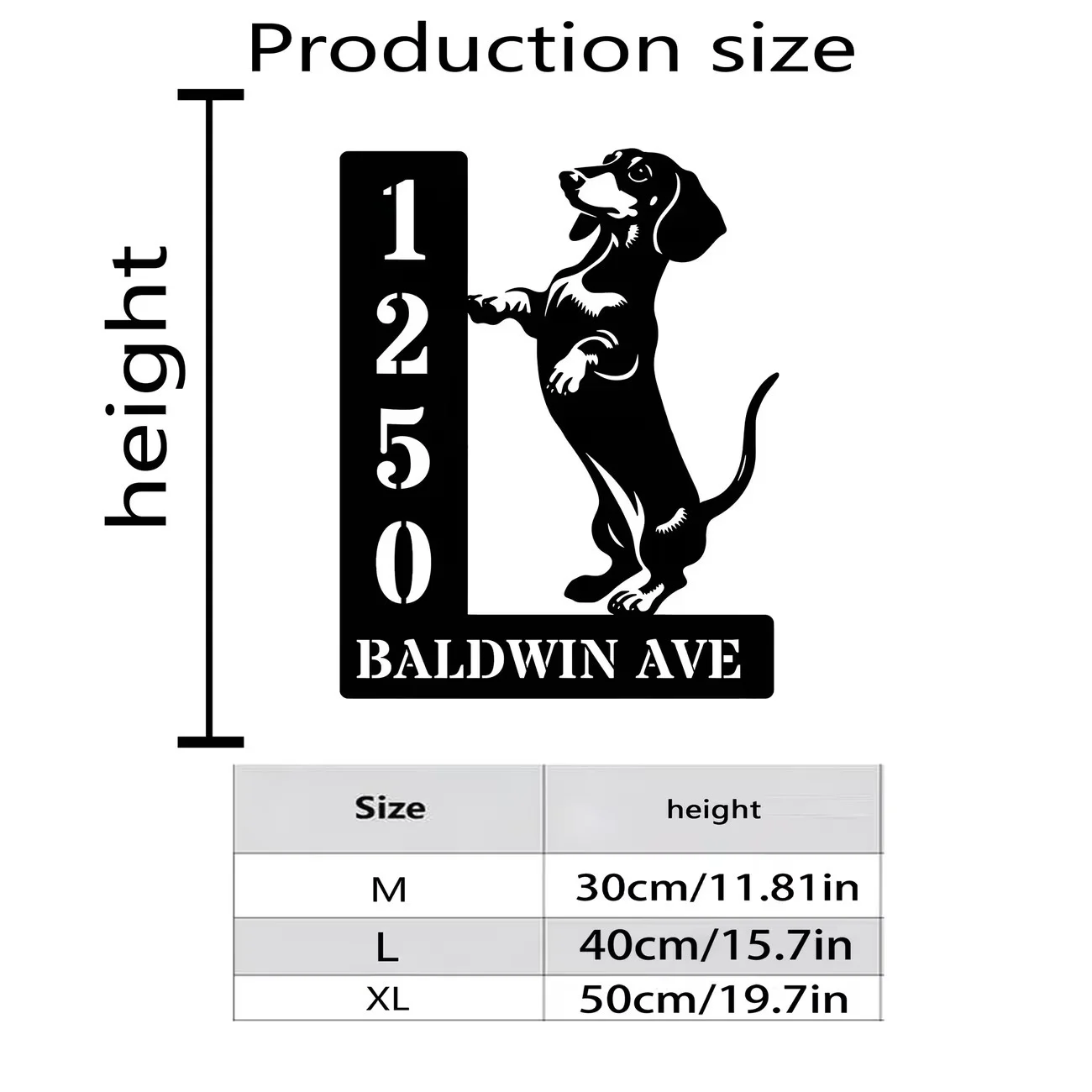 Personalized Dachshund Metal Address Plaque, Custom Name & Number, Cute Outdoor Door Marker, Durable Sign for Dachshund Lovers