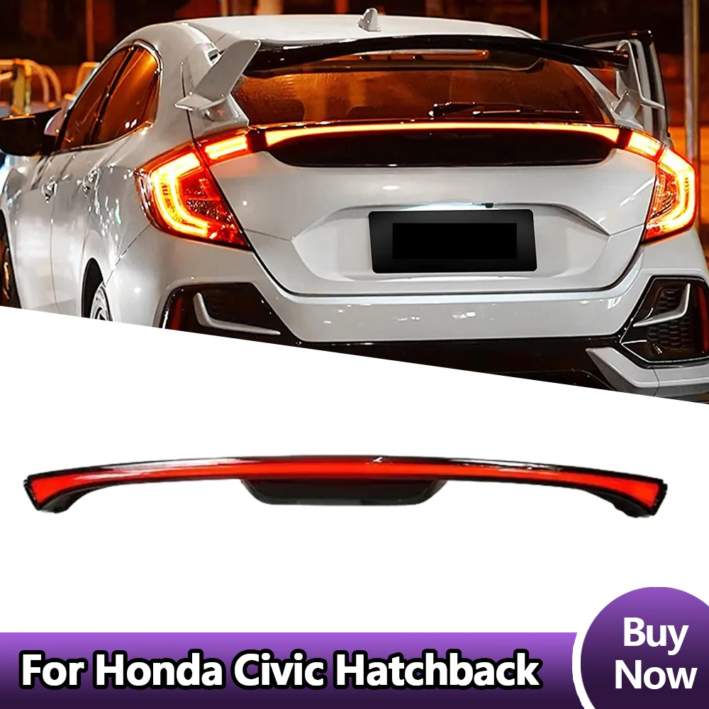 Car Lights For Honda Civic Tail Light Hatchback 10th gen Rear Spoiler Lamp Through-Tail Light Assembly Turn Signal