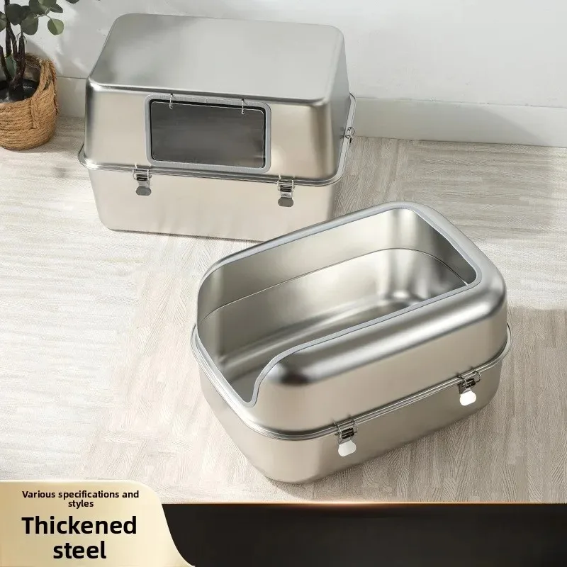 Premium Ultra Extra Large Stainless Steel Self Cleaning Automatic Anti Splash Convertible Durable Odor Control Cat Litter Box